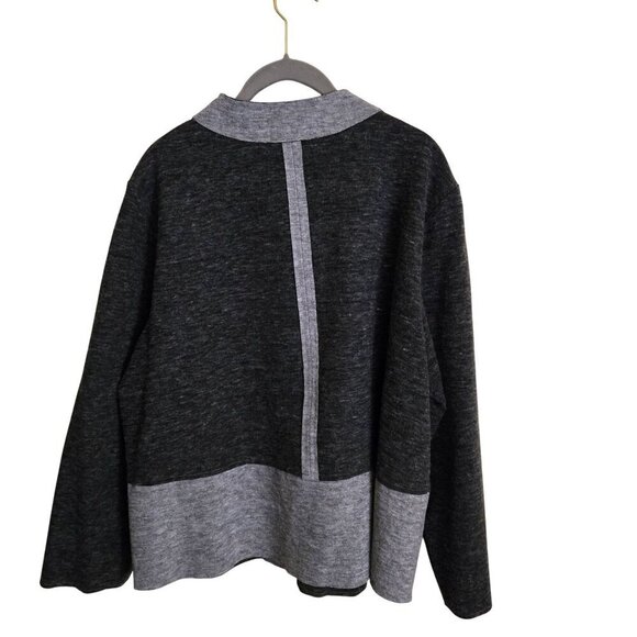 Habitat Gray Colorblock Felt Soft Lagonlook Hidden Snap Closure Jacket Size L - Picture 3 of 8